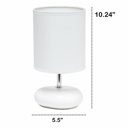 Creekwood Home 10.24-in. Traditional Mini Round Rock Table Lamp, White CWT-2017-WH